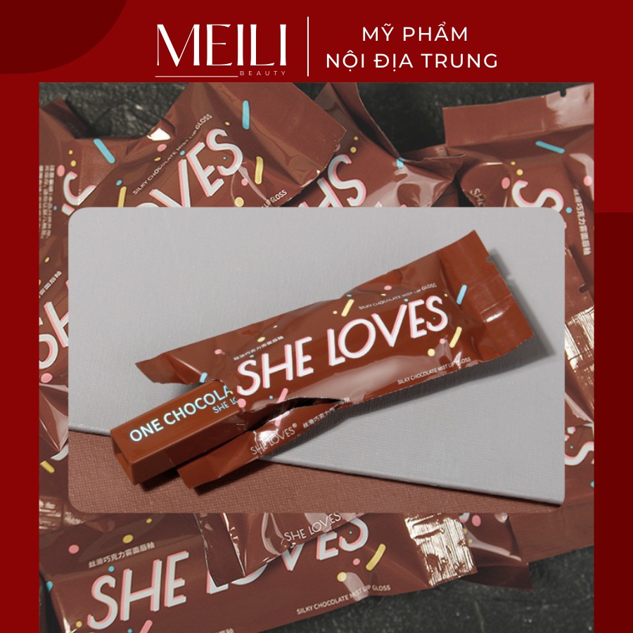 Son Kem Lì Mịn Môi Chống Nước Lâu Phai Thiết Kế Vỏ Son Hình Thanh Socola Độc Đáo SHELOVES CHOCOLATE