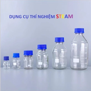 Chai thủy tinh trung tính chai thủy tinh trắng nắp vặn xanh 100ml 250ml 500ml 1000ml