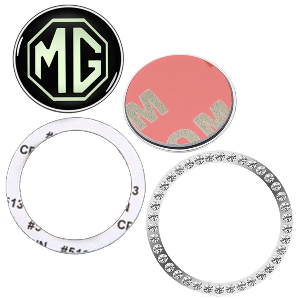 Miếng dán trang trí nút khởi động xe hơi một nút bấm đính đá 3D bằng hợp kim thích hợp cho Mg Zs Hs Mg3 Mg5 Mg6