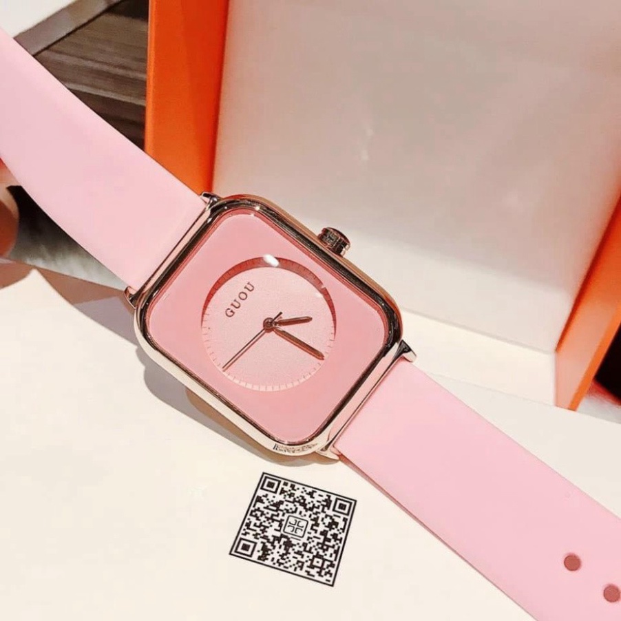 Đồng hồ nữ guou quai silicol mặt chữ nhật siêu hot  bản dây aple donghonu bảo hành 12 tháng | BigBuy360 - bigbuy360.vn
