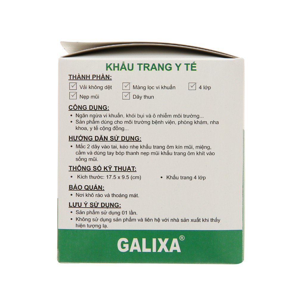 Khẩu trang 4 lớp kháng khuẩn GALIXA