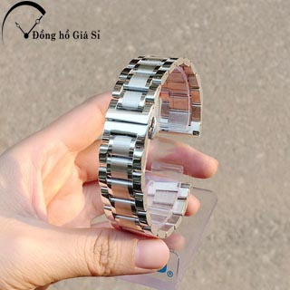 Dây đồng hồ kim loại KHÓA BƯỚM thép đúc 2 đầu ôm và đầu bằng không gỉ size 12/14/16/18/19/2021/22/24mm