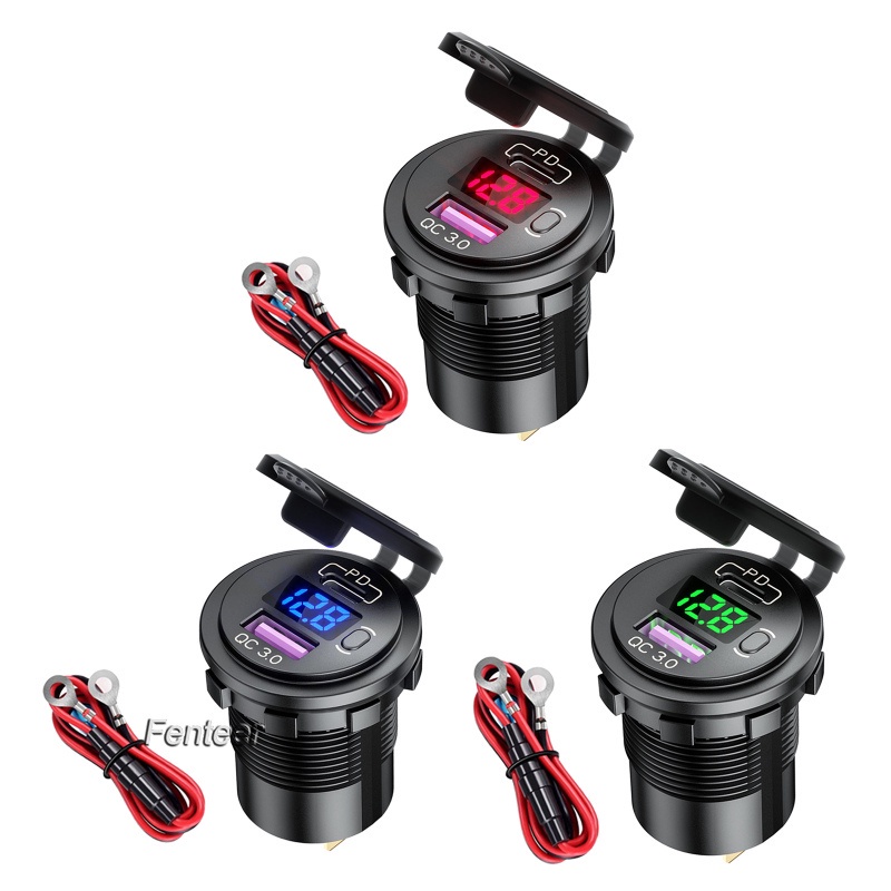 Sạc nhanh hai cổng USB Qc3.0 Pd3.0 có màn hình Led hiển thị