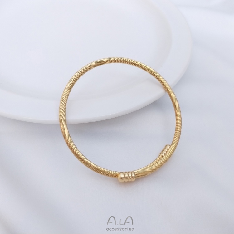 Cuộn Dây Thép Co Giãn 14K Màu Vàng Đồng Dùng Để Làm Vòng Tay/Dây Chuyền diy