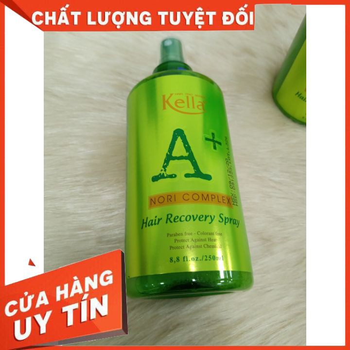 XỊT DƯỠNG PHỤC  HỒI TÓC  KELLA  A+ 250ML 😍FREESHIP 😍 nuôi dưỡng, cải thiện tóc khô xơ, chẻ ngọn, giúp tóc chắc khỏe