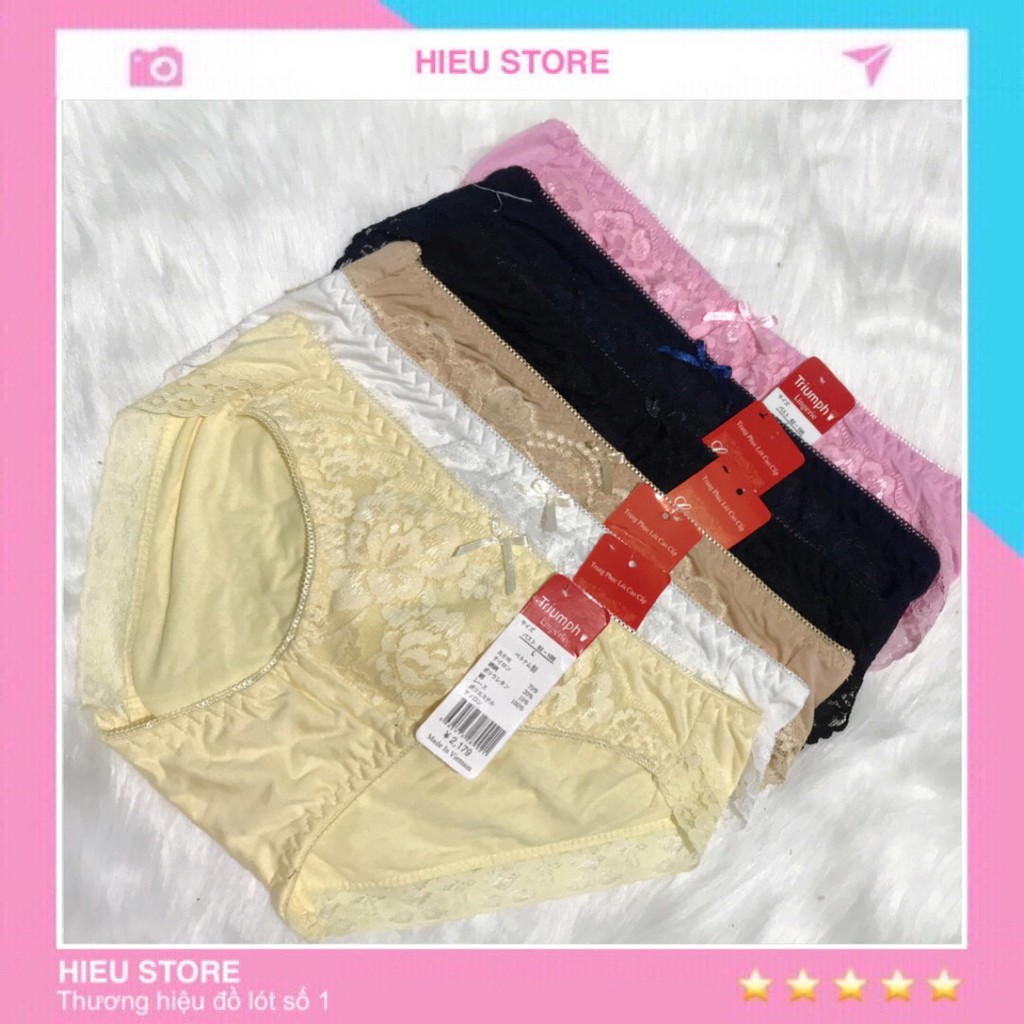 Combo Quần Lót Nữ Cotton Phối Ren Thấm Hút Tốt, Quần Lót Chất Vãi Mềm Mịn Hàng Vnxk Hieu Store24h