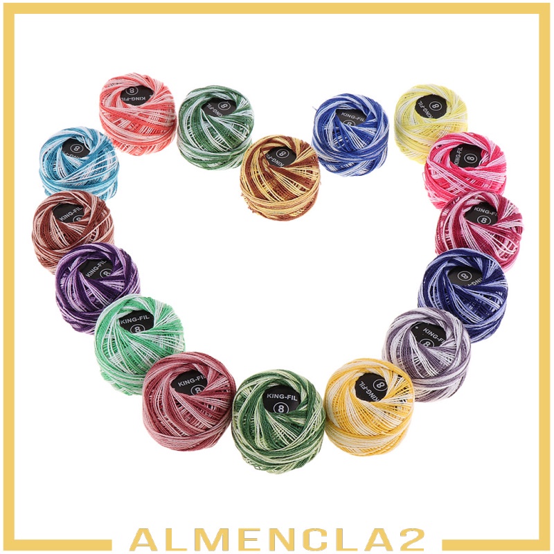 [ALMENCLA2] 16pcs Mixed Colour Cross Stitch Line Embroidery Cotton Thread Floss / Skeins