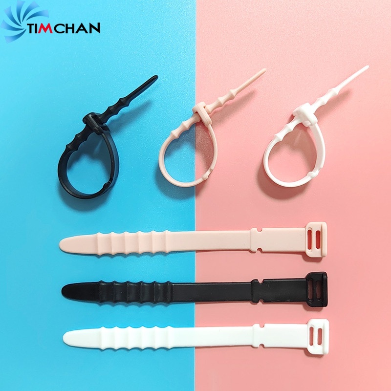 Set 5 Dụng Cụ Quấn Dây Cáp Hình Xương Cá Bằng Silicon Chất Lượng Cao