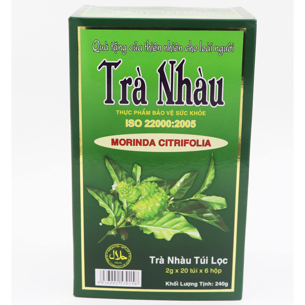Trà nhàu Hương Thanh Noni Tea hộp to 60 gói 240g