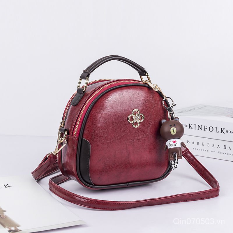 Hàng sẵn có-Bao đeo chéo nữ Túi đựng điện thoại di động Túi đeo chéo Túi đeo vai nhẹ Ba lô Túi vuông nhỏ thời trang Ba lô Túi đeo vai bằng da mềm Túi đeo vai bên