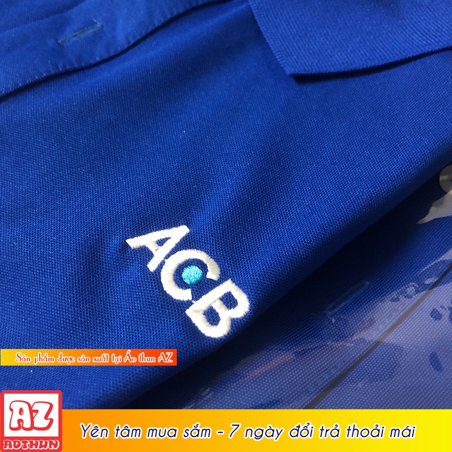 Áo thun đồng phục ngân hàng ACB logo thêu - Vải cá sấu poly  cao cấp AT15