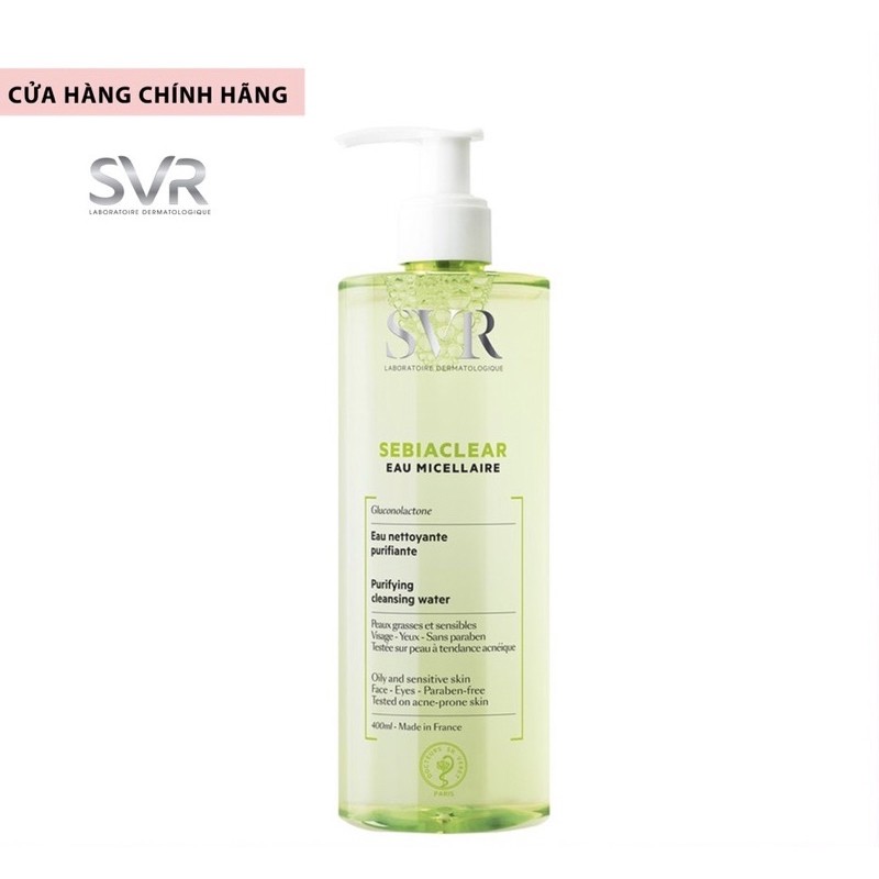 SVR Nước tẩy trang làm sạch và loại bỏ dầu SVR Sebiaclear Eau Micellaire 400ml