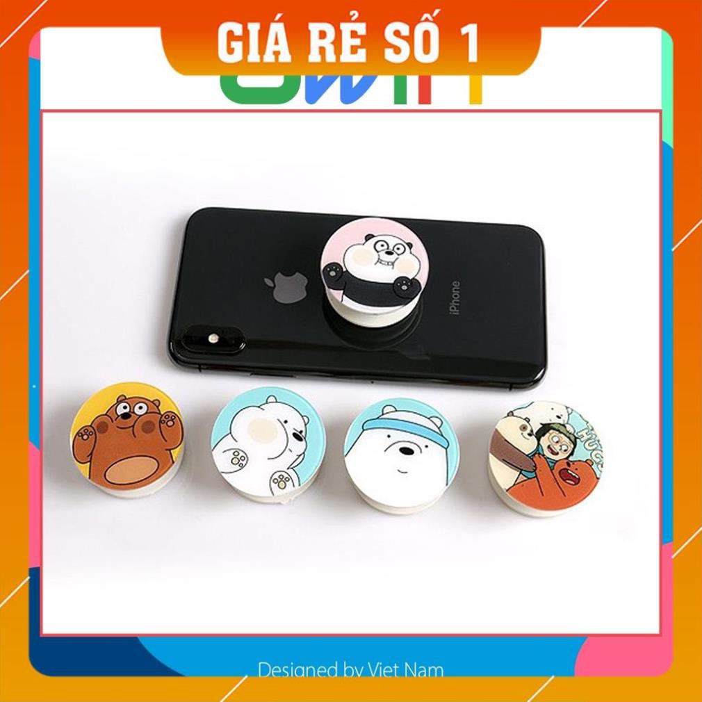 Giá đỡ điện thoại Gia đình gấu ( in phủ bóng ) ( 5 mẫu ) - Awifi Case L2-8