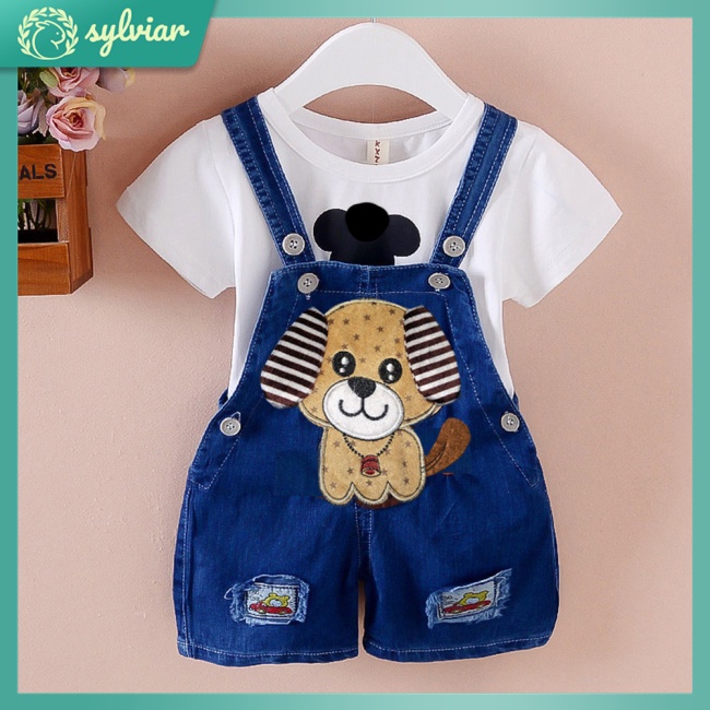 Quần Yếm Jeans In Hình Hoạt Hình Dễ Thương Dành Cho Trẻ Nhỏ