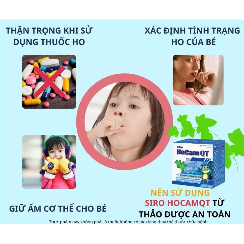 Siro Ho Cảm QT. Hỗ trợ giảm đau rát họng, ho kéo dài. SP có cao lá thường xuân nhập khẩu từ Pháp.