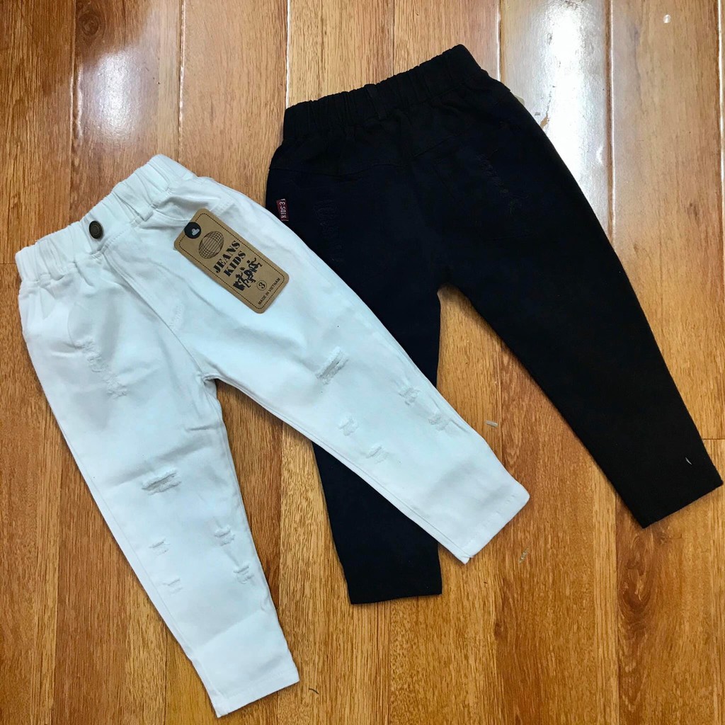 Quần Kaki Dài Đen Trắng Cho Bé Trai Bé Gái Co Dãn Mềm Mịn