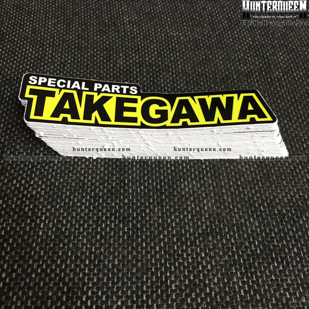 TAKE GAWA [11.6x2.7cm] decal cao cấp chống nước, sắc nét, bền màu, dính chặt. Hình dán logo trang trí mọi nơi