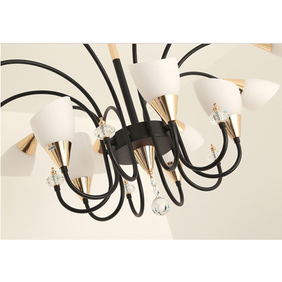 Đèn chùm MONSK OMELA vintage hiện đại cao cấp 15 tay kèm bóng led chuyên dụng