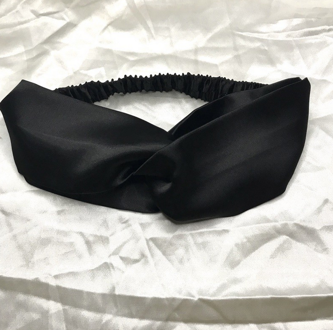 Băng đô Turban vải lụa trơn phi bóng thời trang tạo kiểu tóc