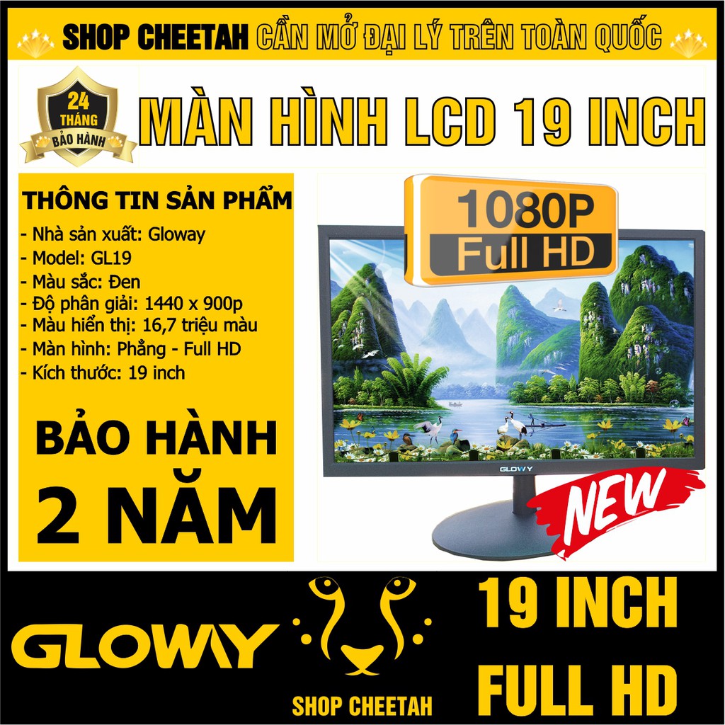 Màn hình LCD Gloway 19 inch - Full HD 1440 x 900P - Chính hãng – Bảo hành 24 tháng