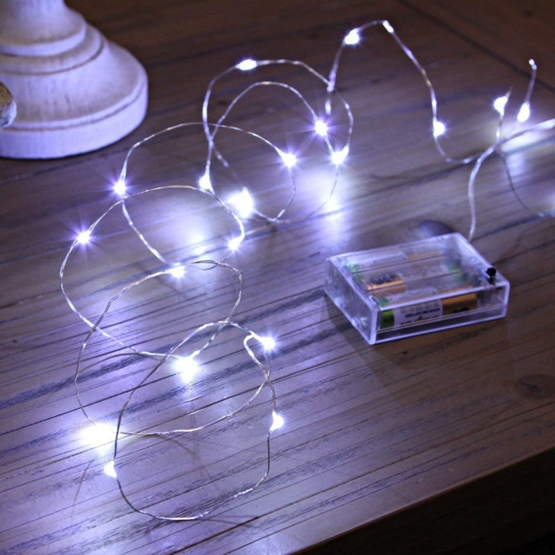 Dây đèn led 100 bóng 3 pin AA trang trí tiệc giáng sinh 2M 3M 5M 10M