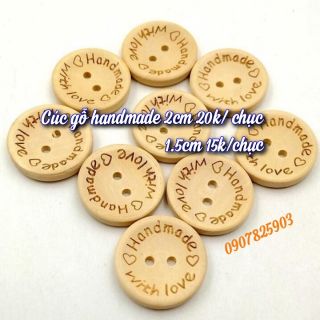 Handmade nút gỗ 2cm