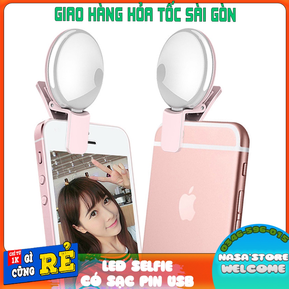 Đèn LED Selfie Kẹp Điện Thoại Chụp Hình Tự Tướng Có Cổng Sạc USB | BigBuy360 - bigbuy360.vn