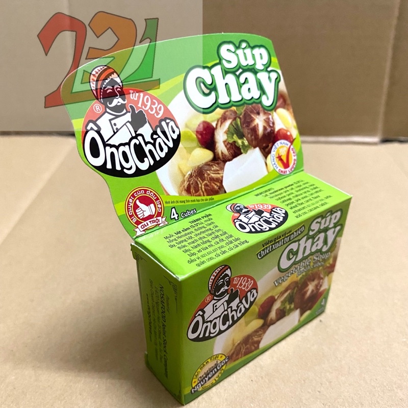 [75g][Súp Chay] Hộp 4 Viên Nén Gia Vị Chà Và