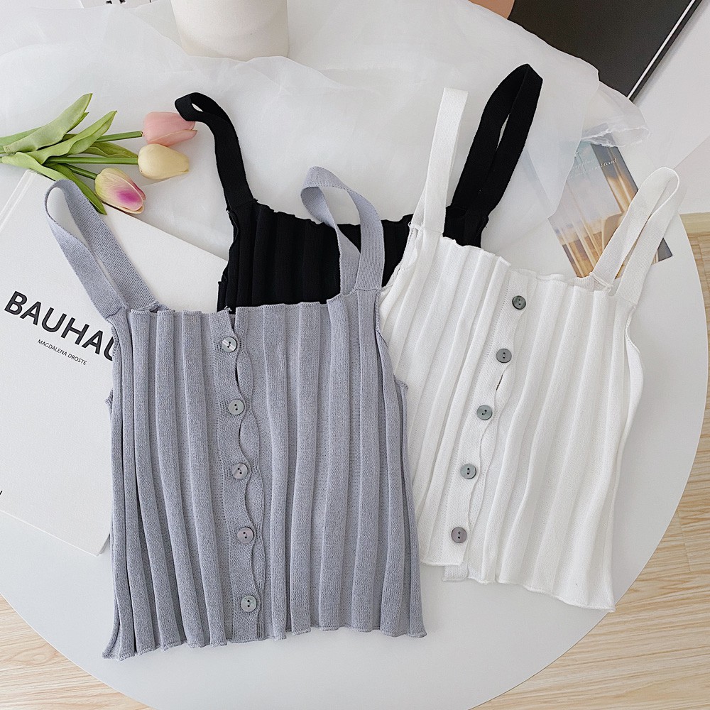 Áo Dệt Kim Hai Dây Ôm Dáng Thời Trang Mùa Hè Cho Nữ | BigBuy360 - bigbuy360.vn