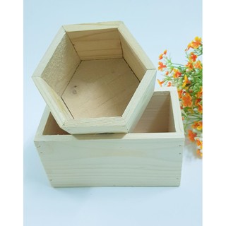 Bộ 2 chậu gỗ cắm hoa