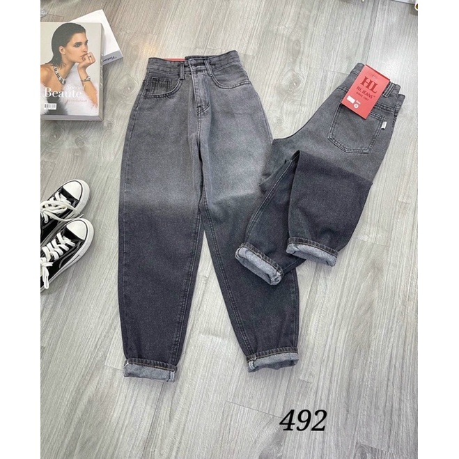 Quần Baggy Bò Loang Khói Trơn Và Rách M100