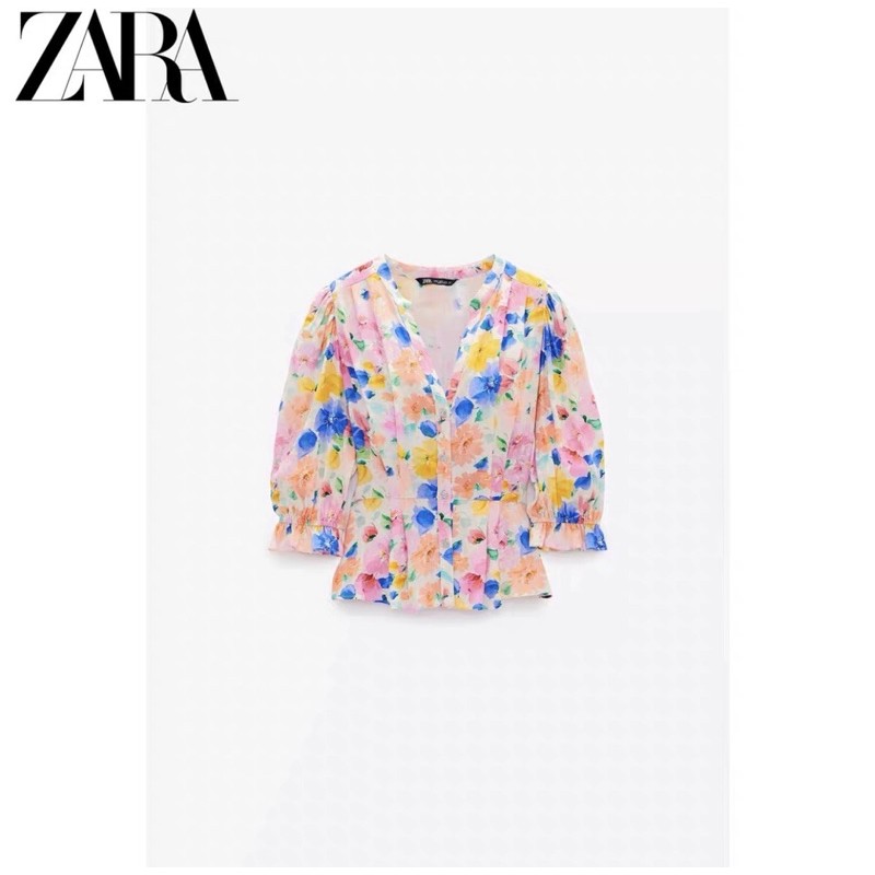 (Sẵn) Áo hoa Zaraaa dư sịn