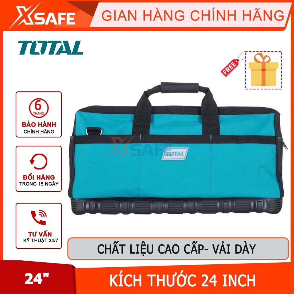 Túi đựng đồ nghề dụng cụ TOTAL THT16241 24inch đáy nhựa chống va đập, siêu bền bỉ, giỏ đựng đồ nghề kỹ thuật cho thợ