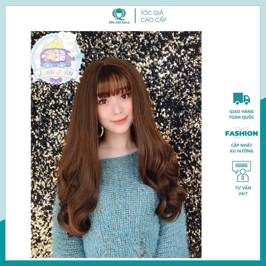 Tóc giả nguyên đầu xoăn bấm phồng 50cm - tặng kèm lưới