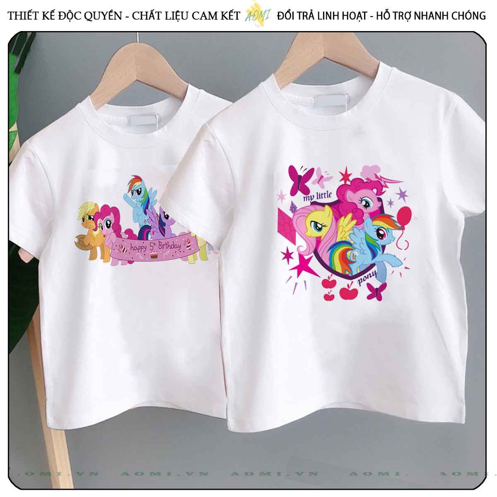 ÁO THUN UNISEX little pony PHÔNG TRẮNG TAY NGẮN NAM NỮ GIA ĐÌNH  SIZE TRẺ EM BÉ TRAI GÁI vuhuyenstore