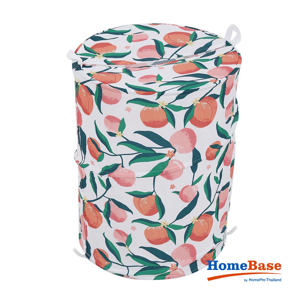 Homebase MOYA Giỏ để đồ giặt hình tròn RL-ACS22008A bằng Polyester 55X42X42CM họa tiết hoa