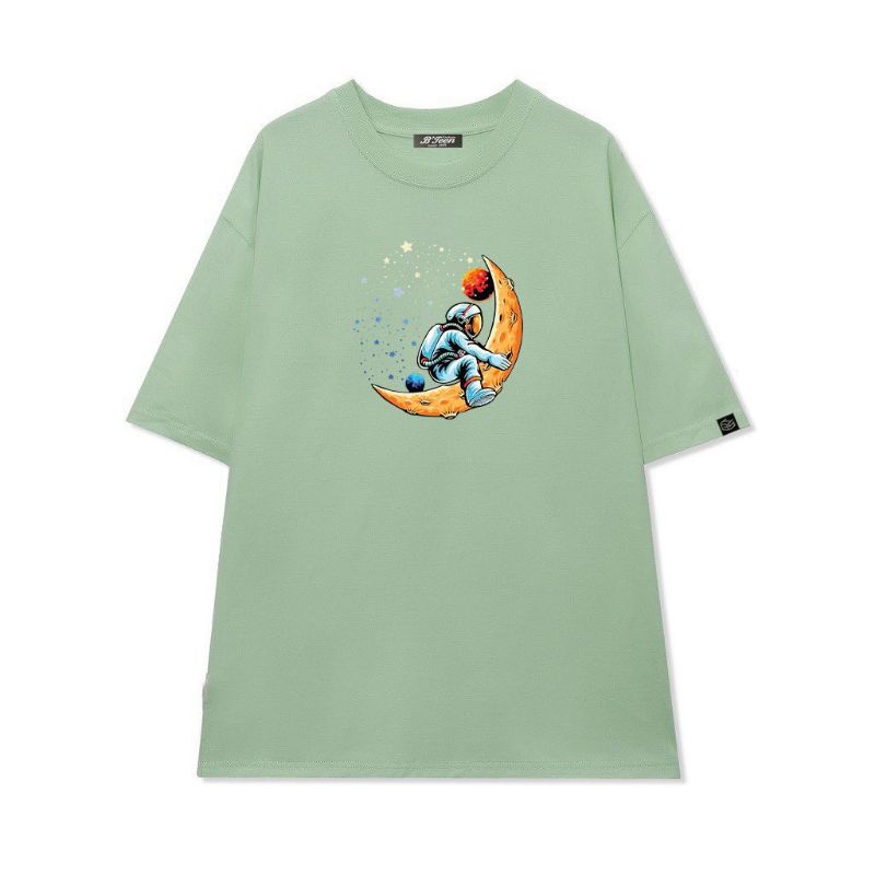Áo Thun Có sizetay lỡ unisex phi hành gia mặt trăng