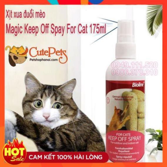 Xịt xua đuổi chó mèo Bioline Keep Off Spay For Cat 175ml - CutePets