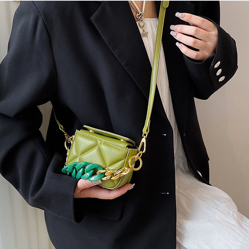 Túi Đeo Chéo Hình Vuông Cỡ Nhỏ Bằng acrylic Phối Dây Xích Thời Trang Cho Nữ