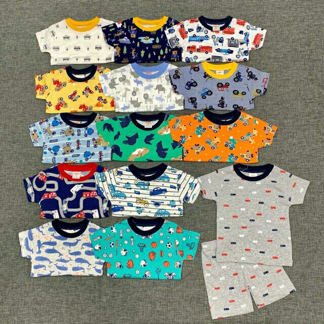 Sét 6 bộ cotton borip xuất dư cho bé trai bé gái