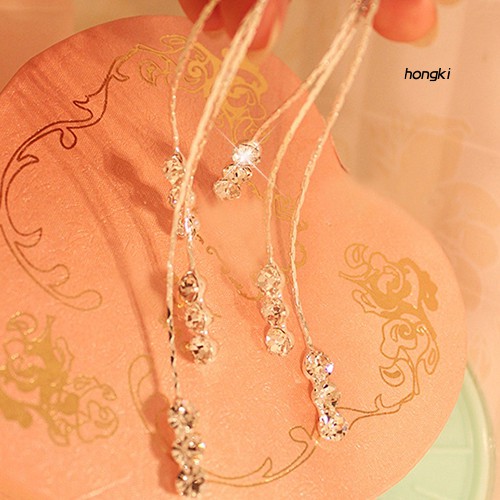 Đôi bông tai dáng dài phối tua rua đính đá thời trang cho nữ