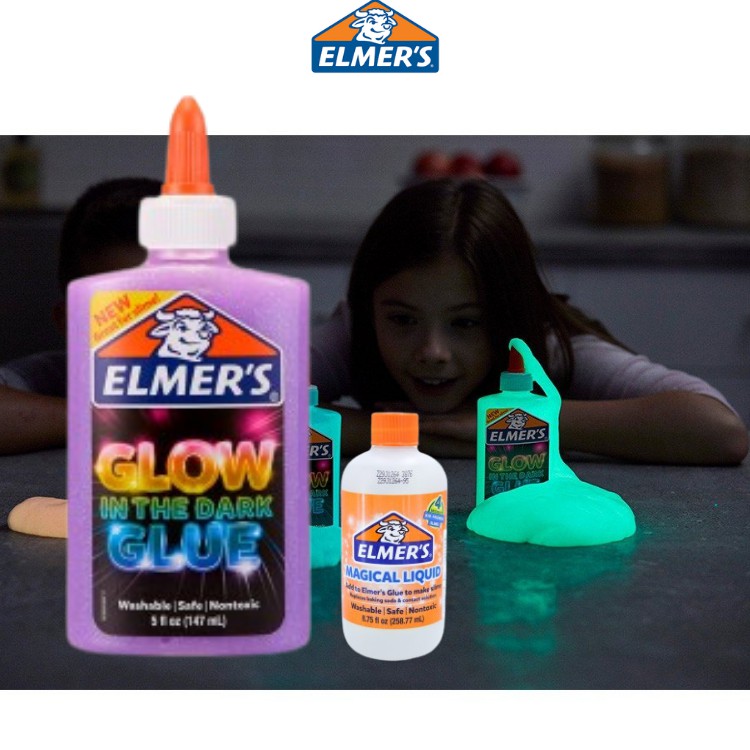 Bộ kit làm slime phát sáng trong tối Elmer’s Glow in the Dark 147ml – Tím