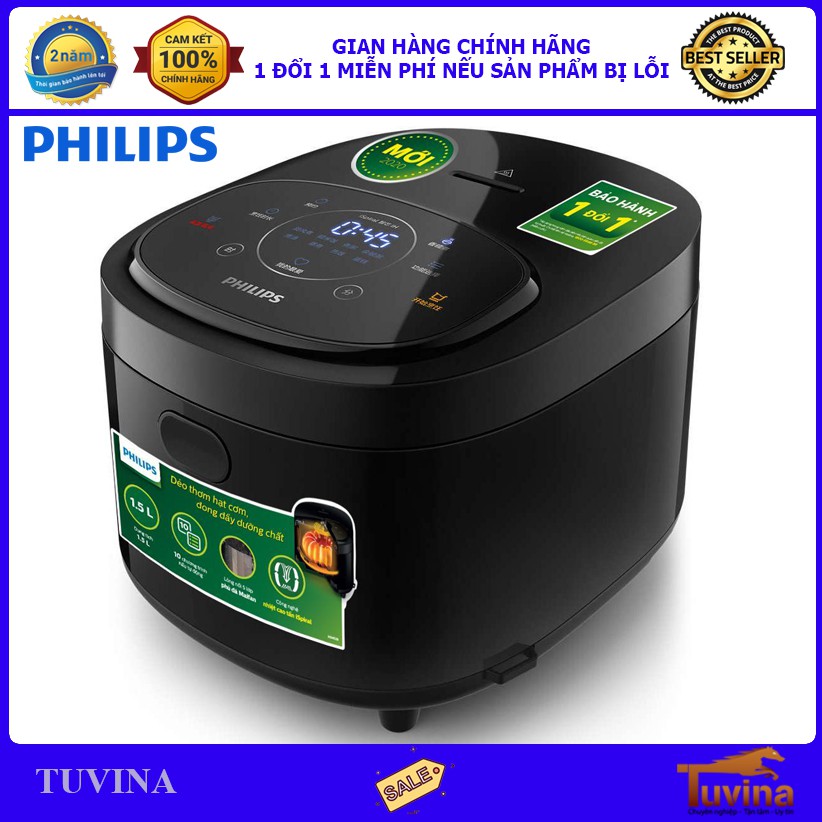 Nồi Cơm Điện Cao Tần Philips HD4528 1.5L - Hàng Chính Hãng (Bảo Hành Toàn Quốc 2 Năm)