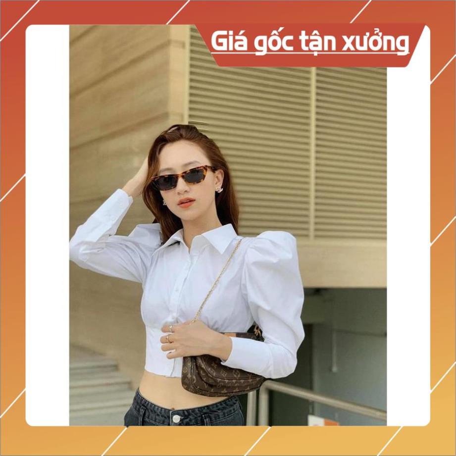 [Hàng Chất Lượng] (HÌNH THẬT) Áo Sơ Mi Croptop Vai Phồng tay Dài CLASSIC (TRẮNG) | BigBuy360 - bigbuy360.vn