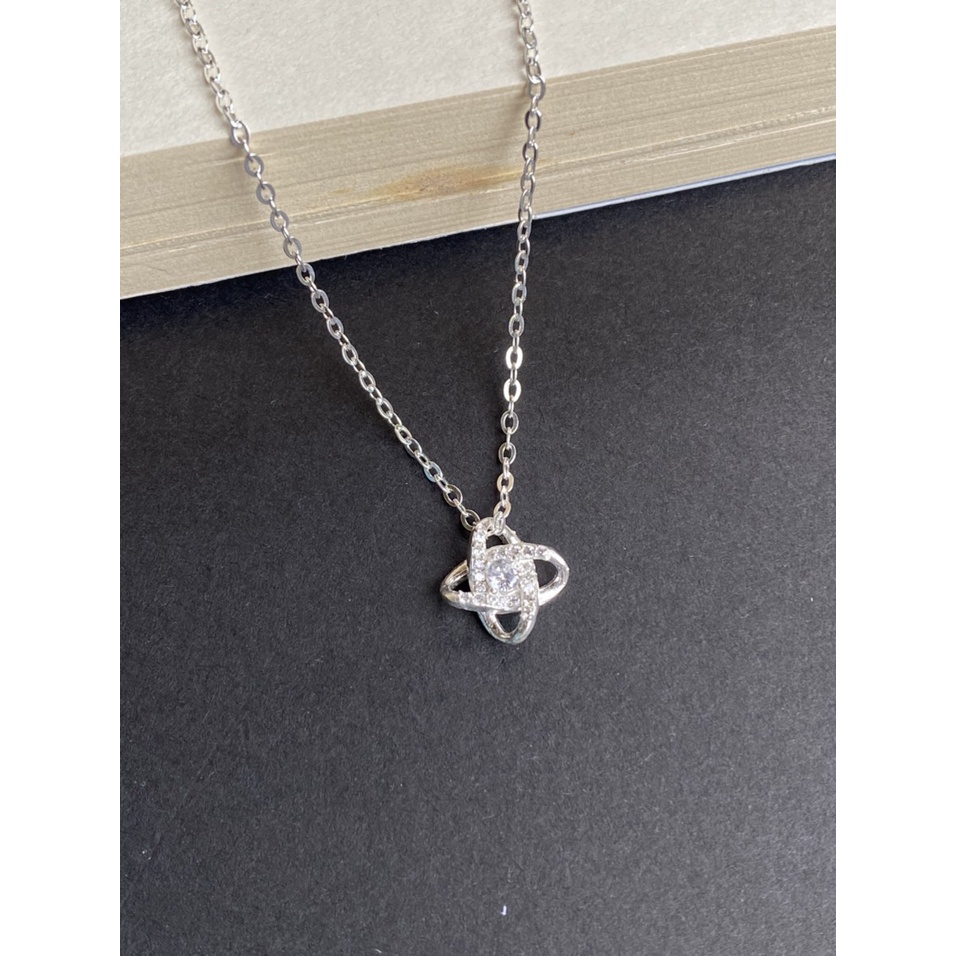 Dây chuyền bạc nữ mặt đính đá, chất liệu bạc ta cao cấp - Trang sức bạc Evasilver