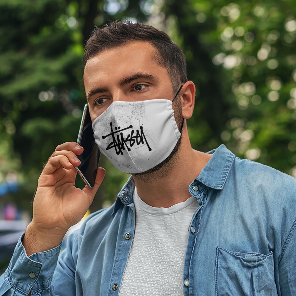 Khẩu Trang In Hình 3D S.t.u.s.s.y_4 Soink Vải Cotton 100%,Kháng Khuẩn,Không Đau Tai,Dễ Thở Cho Nam Nữ