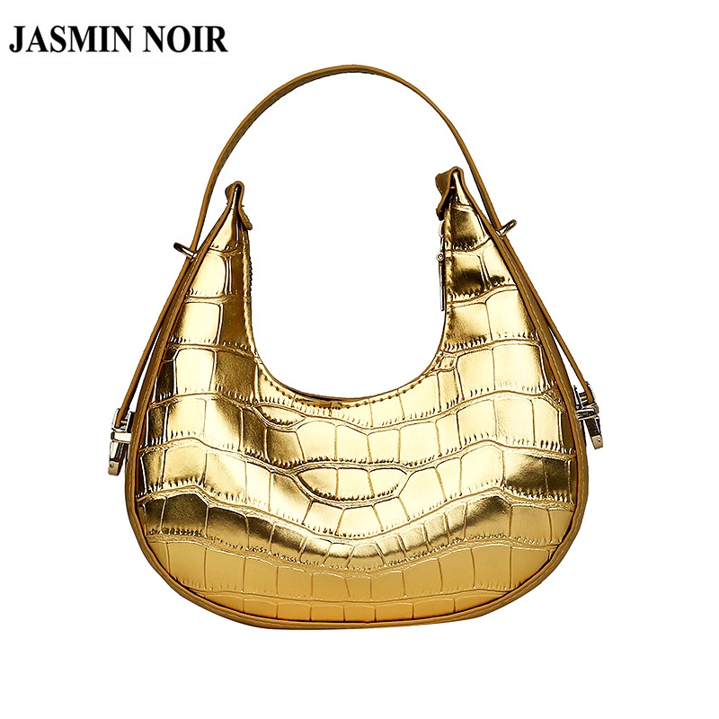 Túi đeo chéo JASMIN NOIR họa tiết da cá sấu thiết kế đơn giản thời trang cho nữ