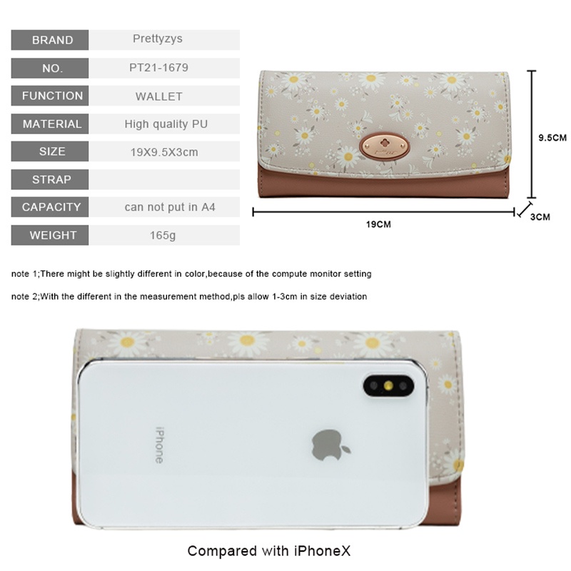 Ví Dài Đựng Thẻ/Tiền Xu Hoạ Tiết Hoa Dễ Thương Xinh Xắn Cho Nữ