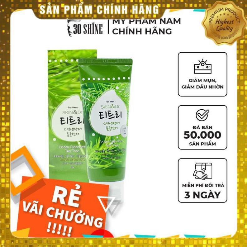 Sữa rửa mặt nam giảm mụn Skin&dr Tràm trà 80g - Cho da mụn, da dầu, dưỡng ẩm trắng da - 30Shine phân phối chính hãng