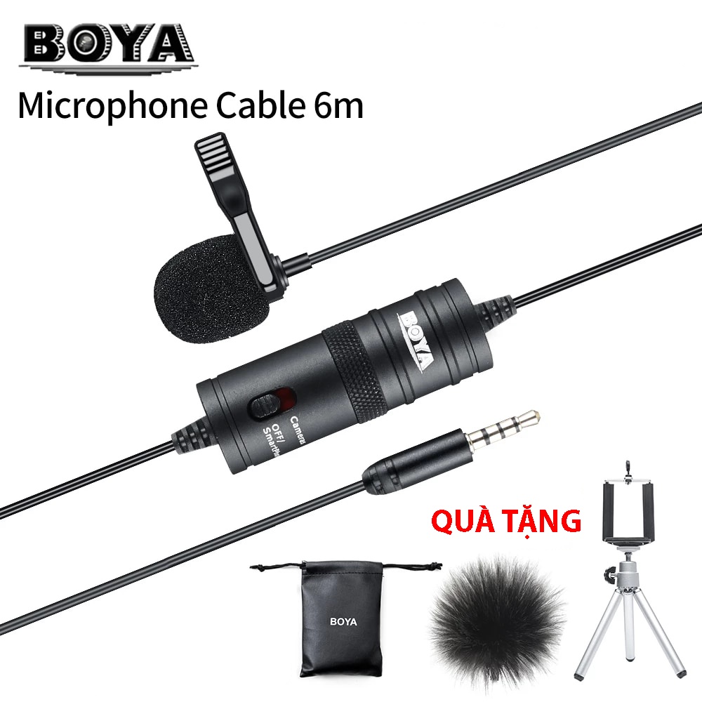 Boya BY-M1 micro cài áo dây dài 6m (quà tặng khủng)